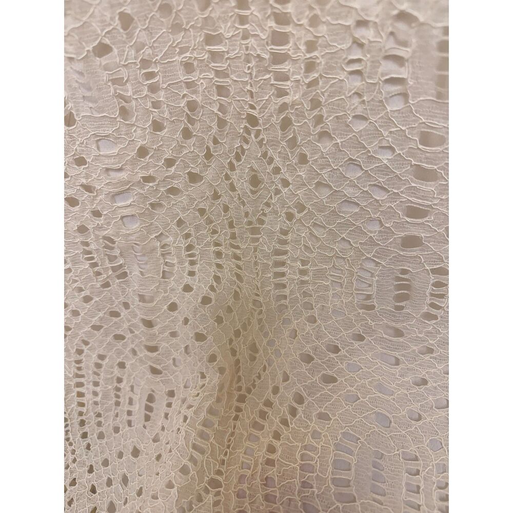 J.Crew Womens Ivory Crochet Lace Short Sleeve Top Size 6 Lined Button Back - Picture 11 of 11